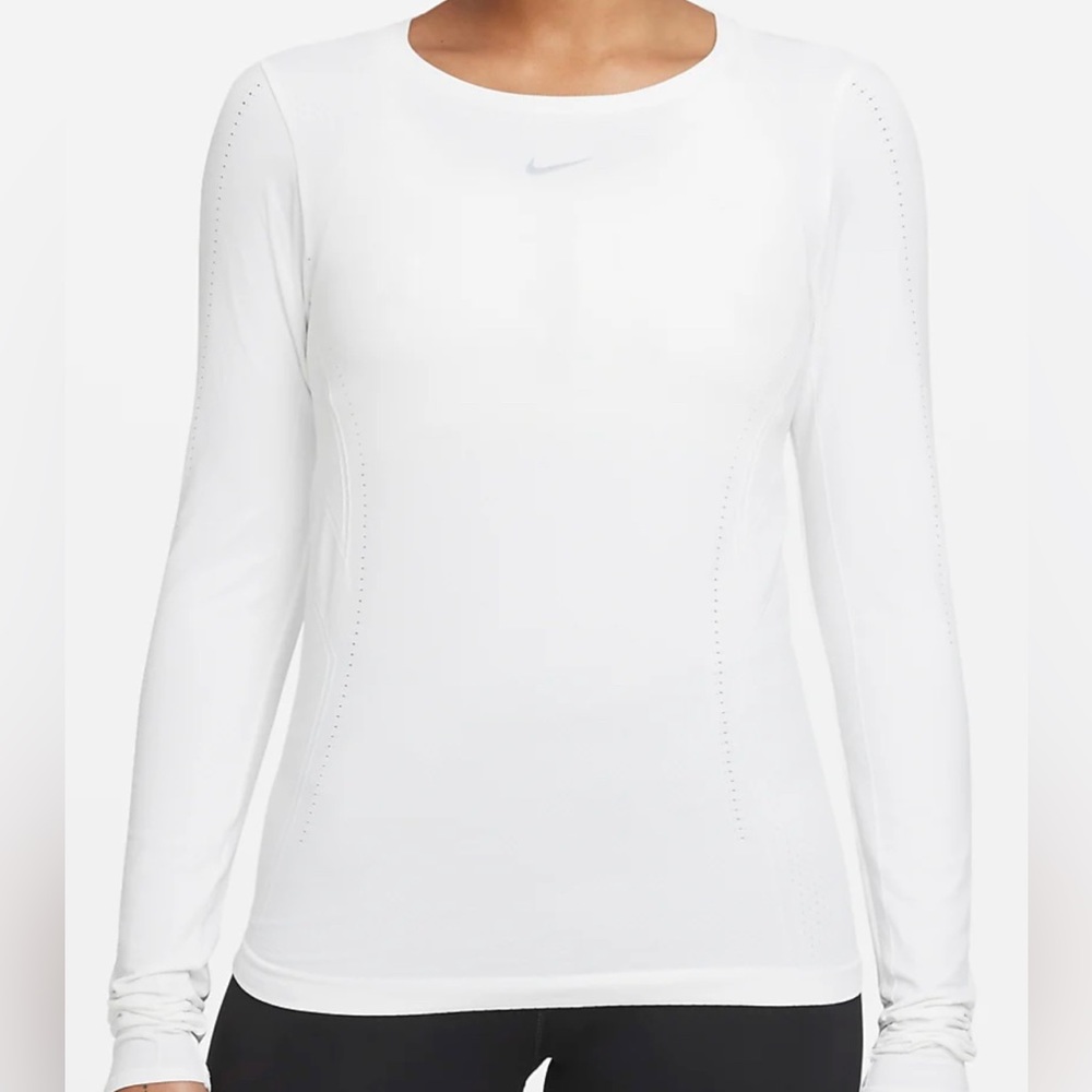 Nike White Dri-fit Long Sleeve Womens